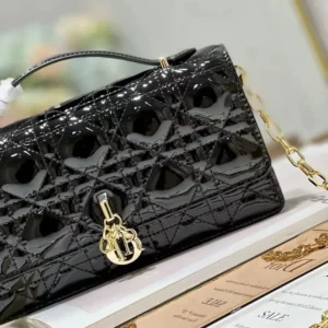 Dior Women My Dior Mini Bag Black Patent Cannage Calfskin S0980OVRB