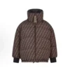 Fendi Women Down Jacket Brown FF Nylon Down Jacket