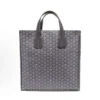 Goyard Women Voltaire Tote Bag in Goyardine Canvas & Chevroches Calfskin-Gray