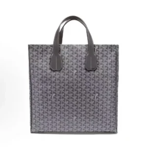 Goyard Women Voltaire Tote Bag in Goyardine Canvas & Chevroches Calfskin-Gray