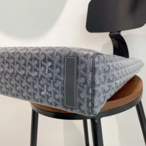 Goyard Women Voltaire Tote Bag in Goyardine Canvas & Chevroches Calfskin-Gray