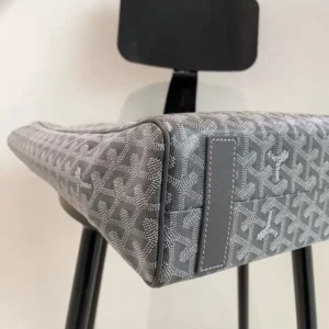 Goyard Women Voltaire Tote Bag in Goyardine Canvas & Chevroches Calfskin-Gray