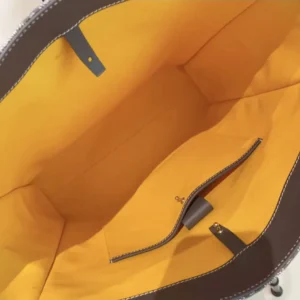 Goyard Women Voltaire Tote Bag in Goyardine Canvas & Chevroches Calfskin-Gray