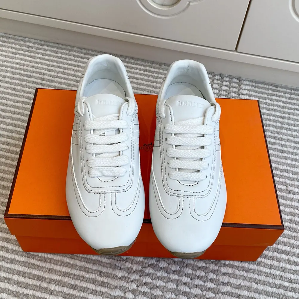 Hermes Unisex Master sneaker in Supple Calfskin-White H261881 2 Hermes Unisex Master sneaker in Supple Calfskin-White H261881