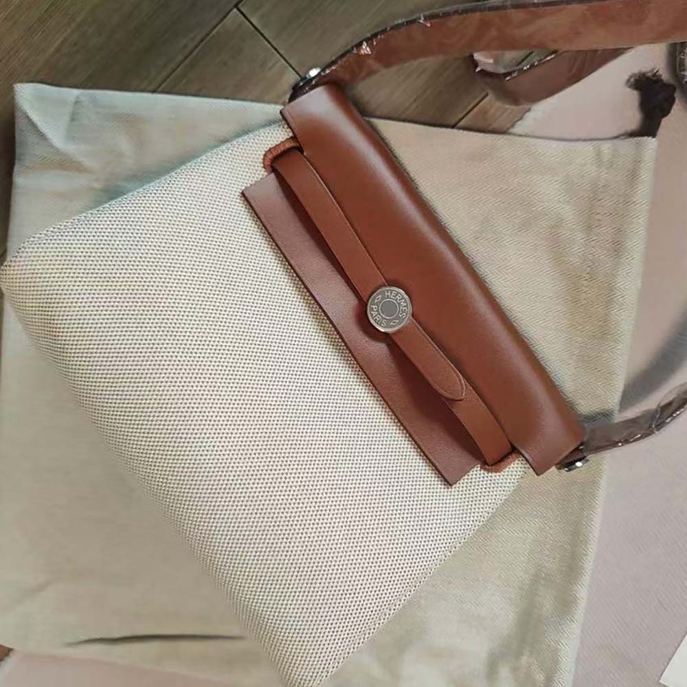 Hermes Women Herbag Zip 20 Bag-Brown 3 Hermes Women Herbag Zip 20 Bag-Brown