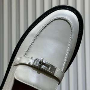 Hermes Women Icone Loafer in Calfskin-Gray H242102Z