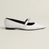 Hermes Women Kelly Ballet Flat in Calfskin-White H251001Z