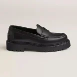 Hermes Women Klement Loafer in Calfskin-Black H252133Z