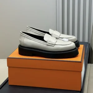 Hermes Women Klement Loafer in Calfskin-Gray H252133Z