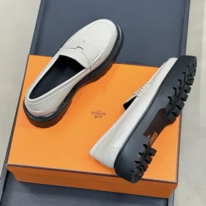 Hermes Women Klement Loafer in Calfskin-Gray H252133Z