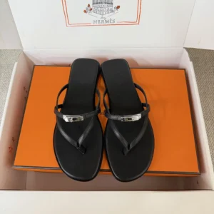 Hermes Women Miss Sandal in Calfskin-Black H261038Z