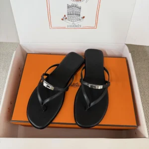 Hermes Women Miss Sandal in Calfskin-Black H261038Z