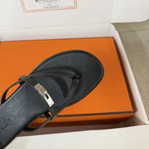 Hermes Women Miss Sandal in Calfskin-Black H261038Z