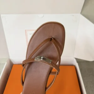 Hermes Women Miss Sandal in Calfskin-Brown H261038Z