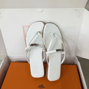 Hermes Women Miss Sandal in Calfskin-White H261038Z