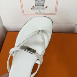 Hermes Women Miss Sandal in Calfskin-White H261038Z