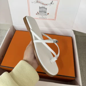 Hermes Women Miss Sandal in Calfskin-White H261038Z