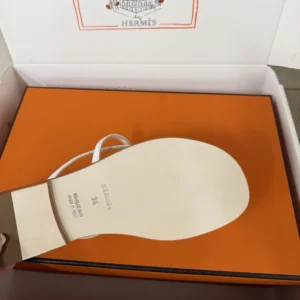 Hermes Women Miss Sandal in Calfskin-White H261038Z