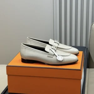 Hermes Women Paris Loafer in Goatskin-Gray H251062Z