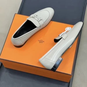 Hermes Women Paris Loafer in Goatskin-Gray H251062Z