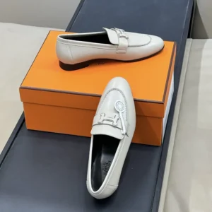 Hermes Women Paris Loafer in Goatskin-Gray H251062Z