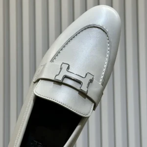 Hermes Women Paris Loafer in Goatskin-Gray H251062Z