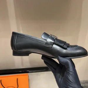 Hermes Women Royal Loafer in Goatskin-Black H181069Z
