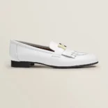 Hermes Women Royal loafer in Calfskin-White H221270Z