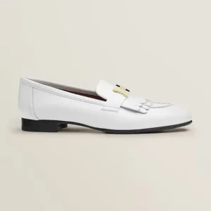 Hermes Women Royal loafer in Calfskin-White H221270Z