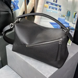 Loewe Unisex Large Puzzle Edge Bag in Grained Calfskin-Black