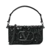 Valentino Women Valentino Garavani Locò Small Shoulder Bag With Sparkling Embroidery-Black