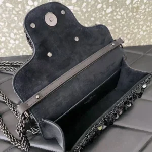 Valentino Women Valentino Garavani Locò Small Shoulder Bag With Sparkling Embroidery-Black