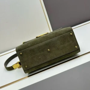 Valentino Women Vsling Handbag With Nellcôte Suede with Gold-tone Hardware