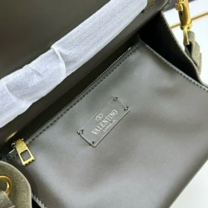 Valentino Women Vsling Handbag With Nellcôte Suede with Gold-tone Hardware