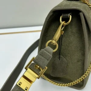 Valentino Women Vsling Handbag With Nellcôte Suede with Gold-tone Hardware