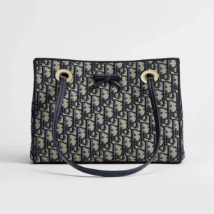Dior Women Small Shopping Bag Blue Dior Oblique Jacquard M1410OTZQ