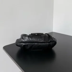 Balenciaga Women Pamela Shoulder Bag Small in Black Arena Lambskin