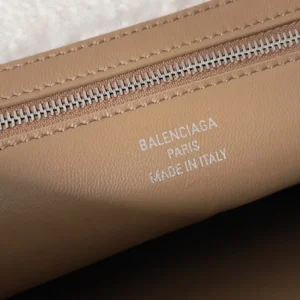 Balenciaga Women Rodeo Handbag Medium in Noce/White Suede Calfskin