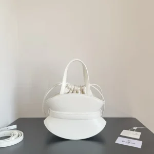 Balmain Women Shuffle Mini Bag In Calfskin Leather-White FN0DP0