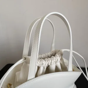 Balmain Women Shuffle Mini Bag In Calfskin Leather-White FN0DP0