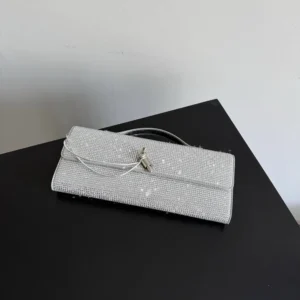 Bottega Veneta Women Andiamo Clutch-Silver 844124V4T141905