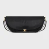 Celine Women Halfmoon Soft Triomphe Bag in Supple Shiny Lambskin-Black