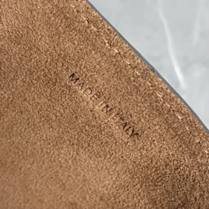 Celine Women Halfmoon Soft Triomphe Bag in Supple Shiny Lambskin-Brown