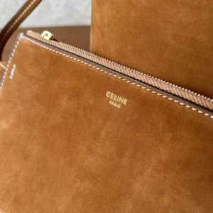 Celine Women Medium Louise Bag In Suede Calfskin-Brown 116613FXR