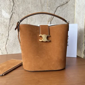 Celine Women Medium Louise Bag In Suede Calfskin-Brown 116613FXR