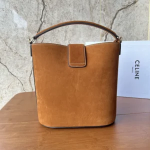 Celine Women Medium Louise Bag In Suede Calfskin-Brown 116613FXR
