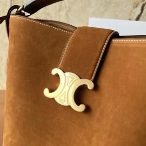 Celine Women Medium Louise Bag In Suede Calfskin-Brown 116613FXR
