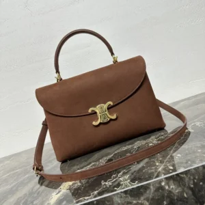 Celine Women Medium Nino Bag In Nubuck Calfskin-Brown 117523GR5
