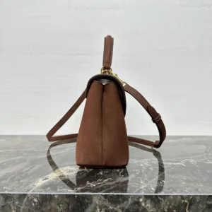 Celine Women Medium Nino Bag In Nubuck Calfskin-Brown 117523GR5