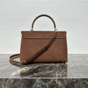 Celine Women Medium Nino Bag In Nubuck Calfskin-Brown 117523GR5